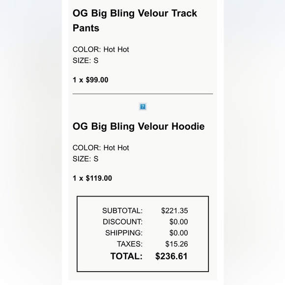 Juicy Couture OG Big Bling Velour Sweatsuit Set - Picture 3 of 3